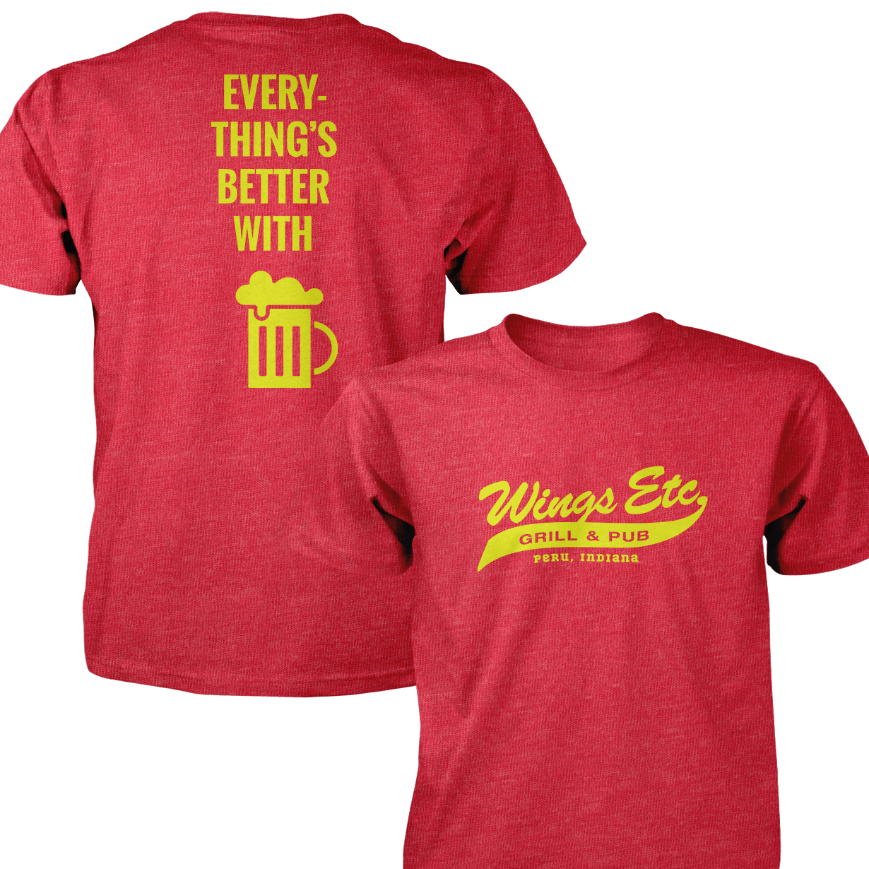 Wings Etc. Everythings Better - Next Level Premium Cvc Crew T-Shirt - Peru Indiana