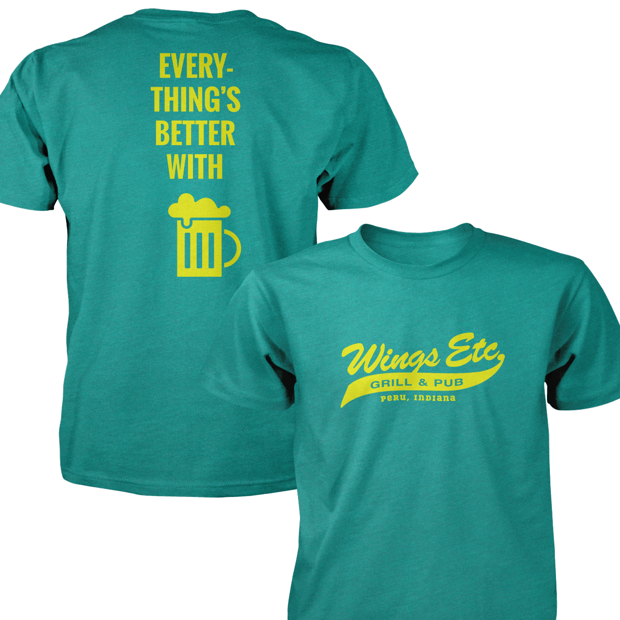 Wings Etc. Everythings Better - Next Level Premium Cvc Crew T-Shirt - Peru Indiana