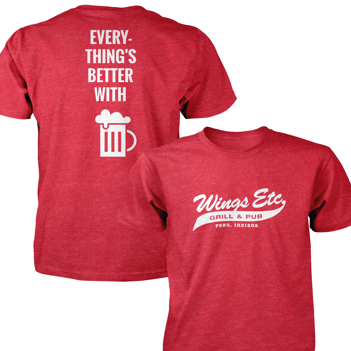 Wings Etc. Everythings Better - Next Level Premium Cvc Crew T-Shirt - Peru Indiana