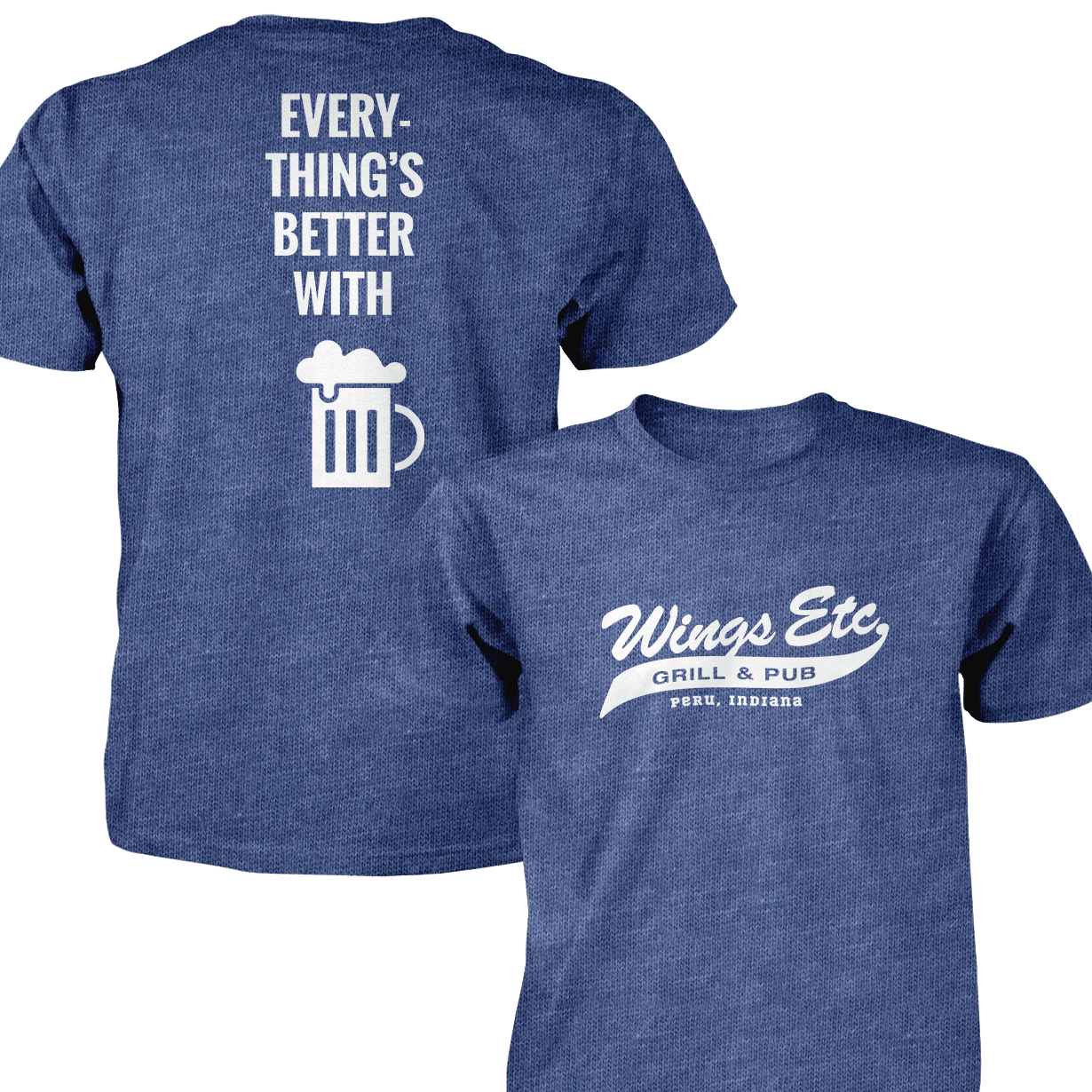 Wings Etc. Everythings Better - Next Level Premium Cvc Crew T-Shirt - Peru Indiana