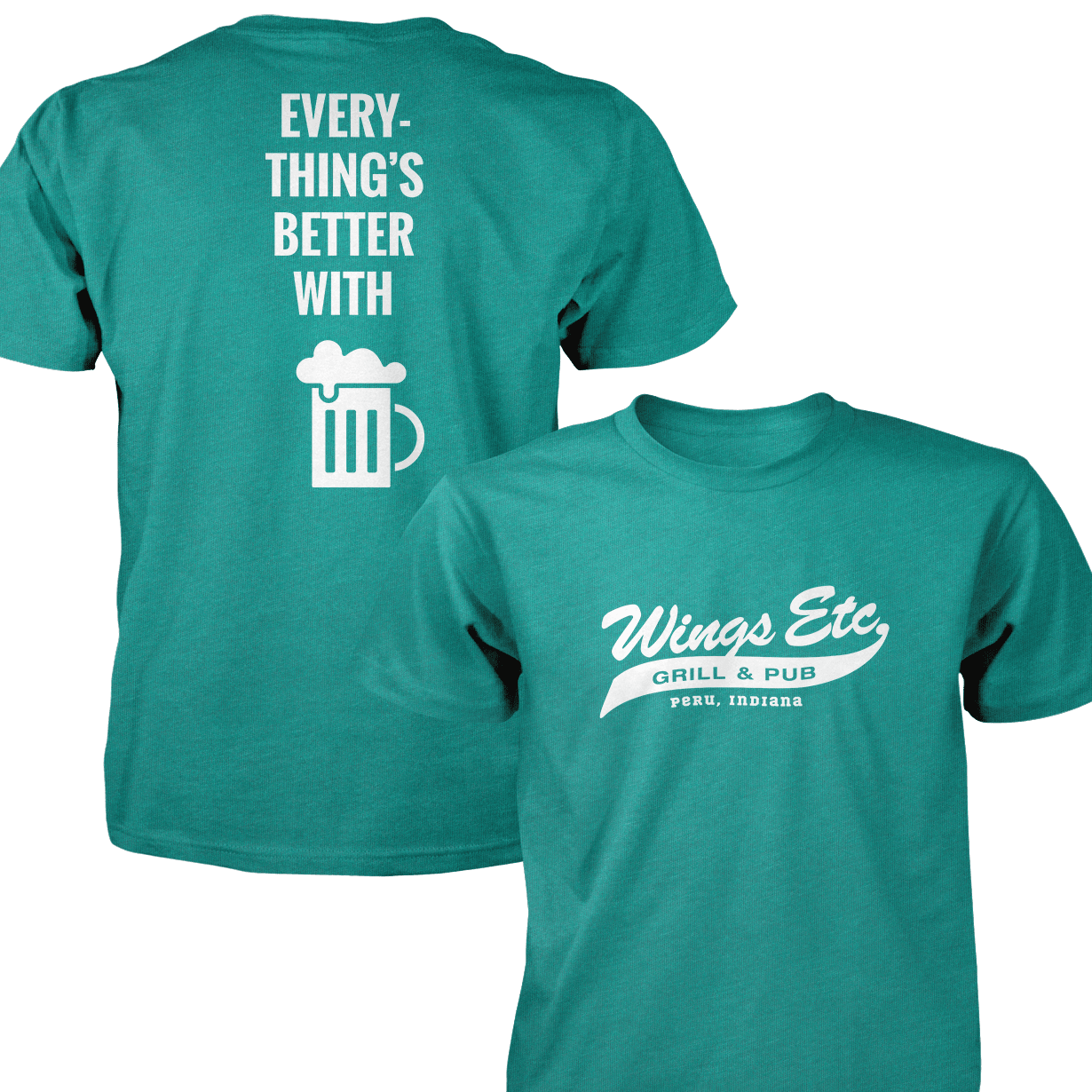 Wings Etc. Everythings Better - Next Level Premium Cvc Crew T-Shirt - Peru Indiana