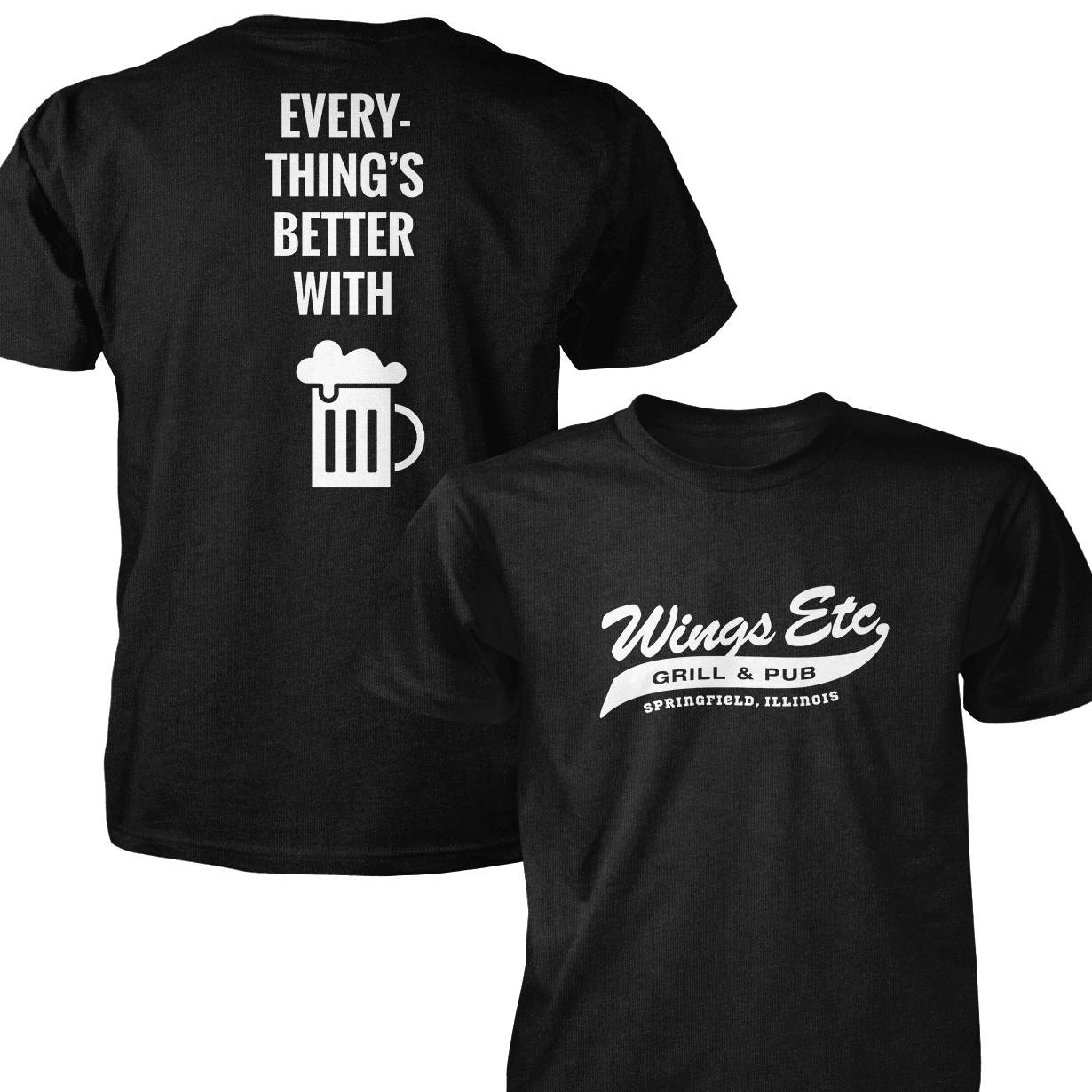 Wings Etc. Everythings Better - Next Level Premium Cvc Crew T-Shirt - Springfield Illinois
