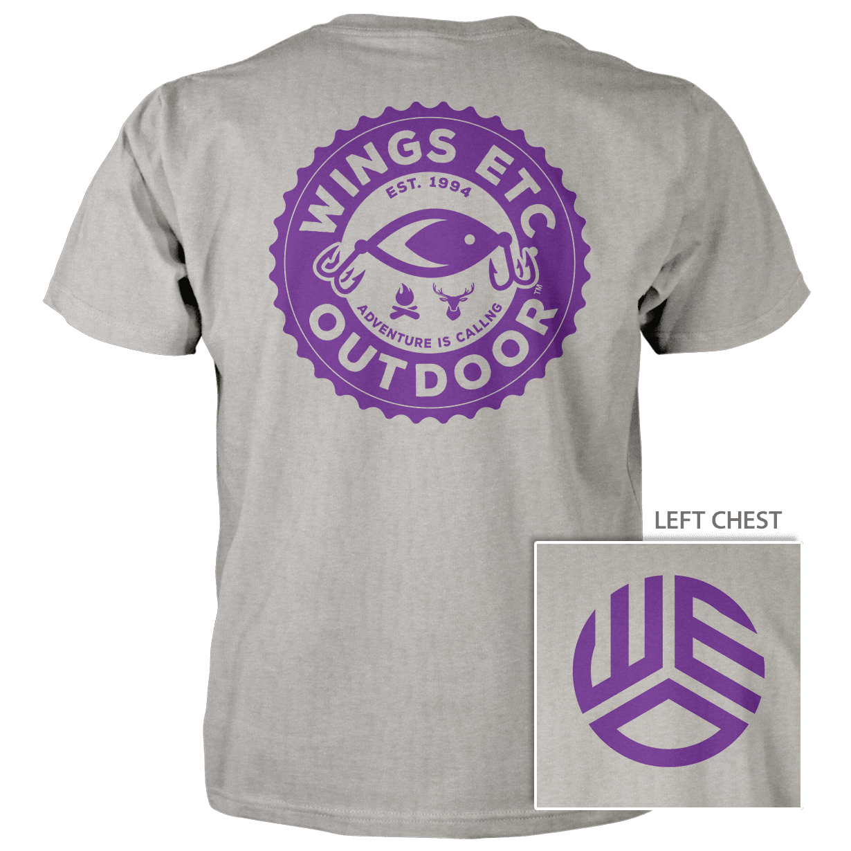 Wings Etc. Outdoor: Gear Lure - Next Level Premium Cvc Crew T-Shirt