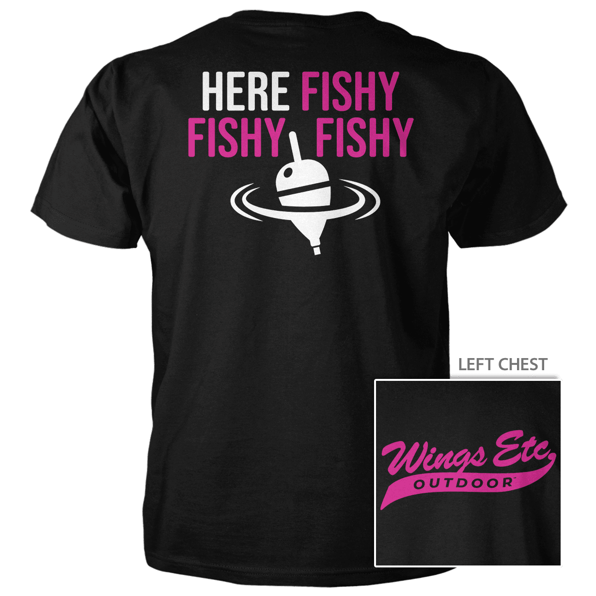 Wings Etc. Outdoor: Here Fishy (Swoosh) - Youth Cotton T-Shirt