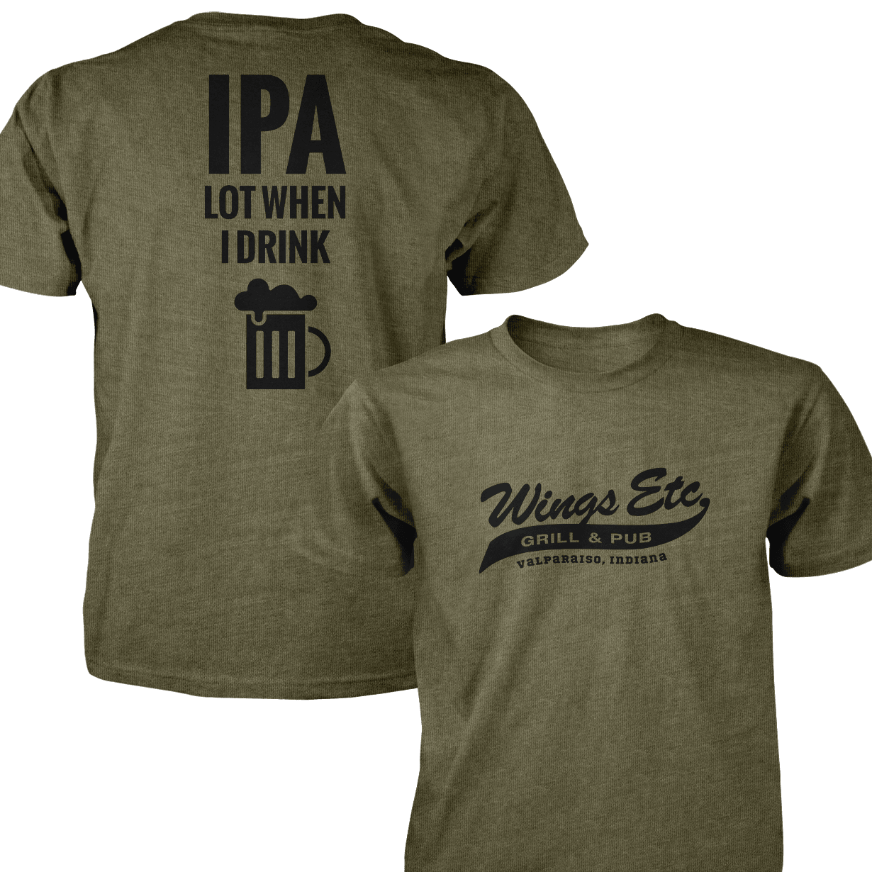 Wings Etc. Ipa Lot - Next Level Premium Cvc Crew T-Shirt - Valparaiso Indiana