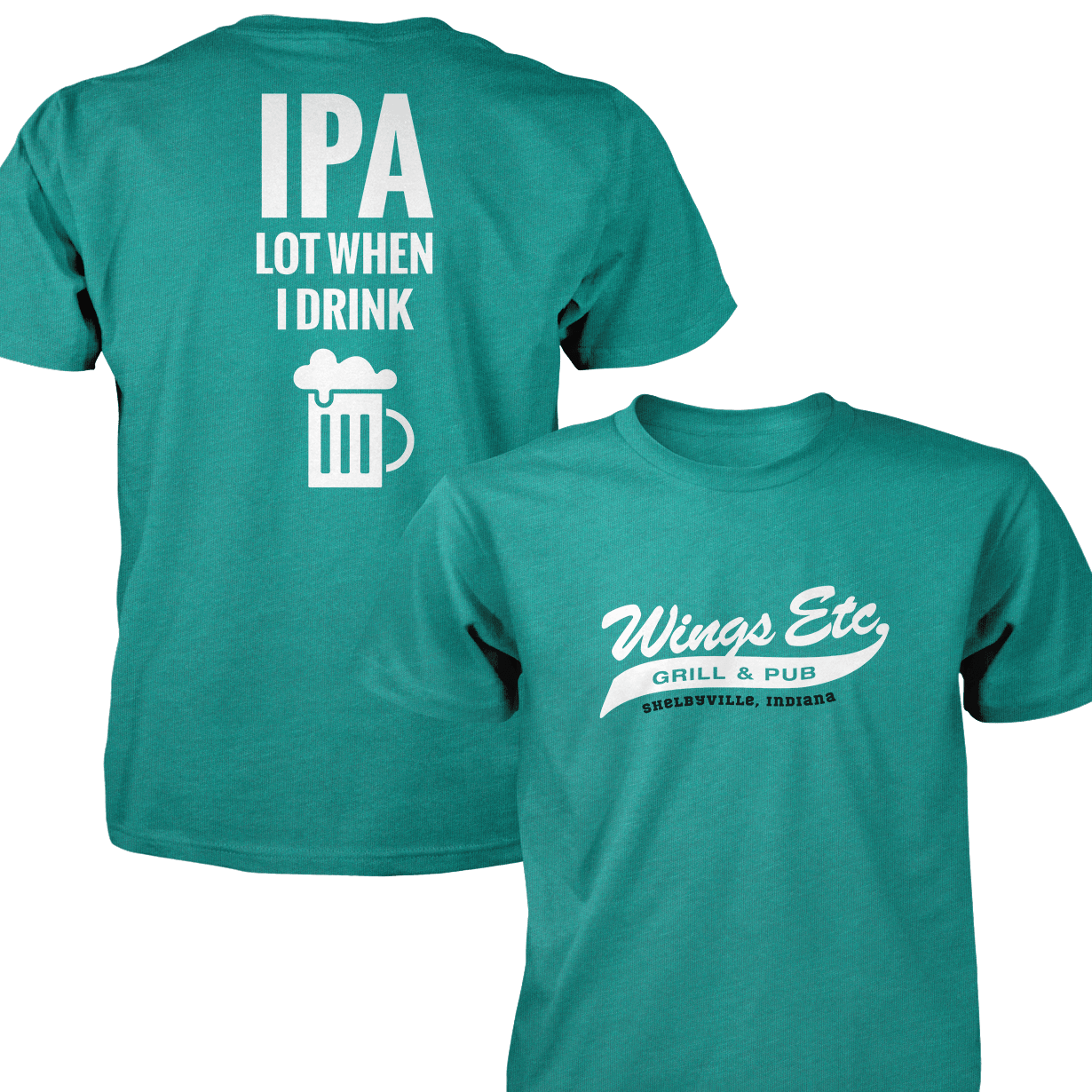 Wings Etc. Ipa Lot - Next Level Premium Cvc Crew T-Shirt - Shelbyville Indiana