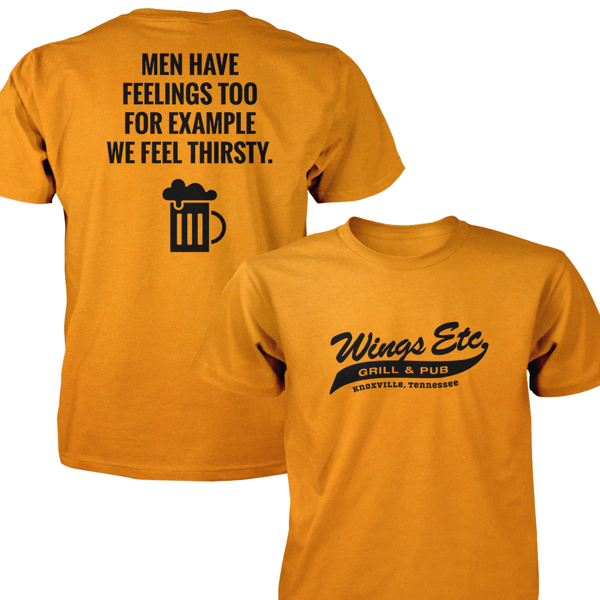 Wings Etc. Men Have Feelings Too - Next Level Premium Cvc Crew T-Shirt - Knoxville Tennessee