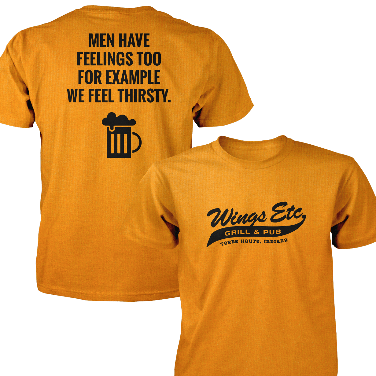 Wings Etc. Men Have Feelings Too - Next Level Premium Cvc Crew T-Shirt - Terre Haute Indiana