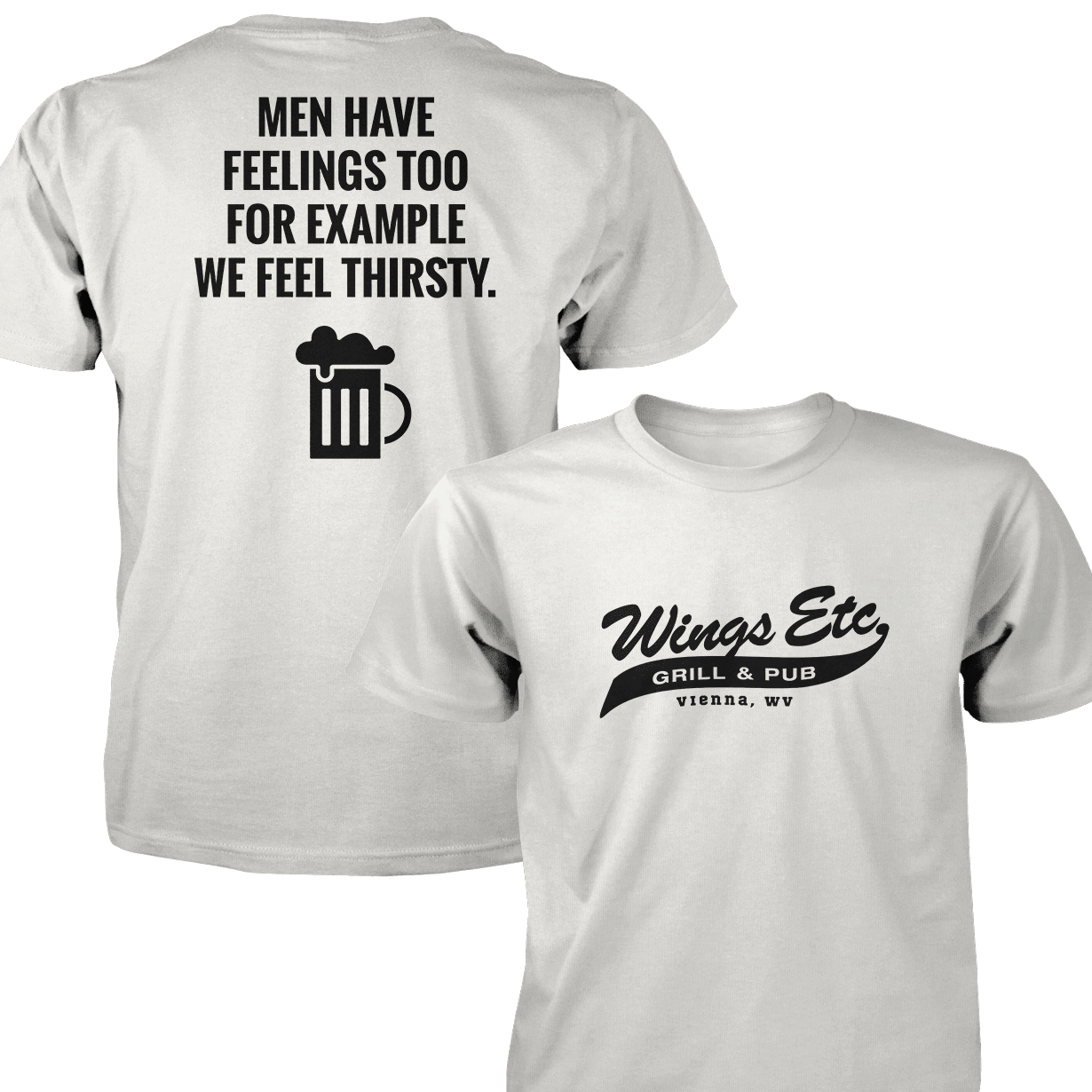 Wings Etc. Men Have Feelings Too - Next Level Premium Cvc Crew T-Shirt - Vienna West Virginia