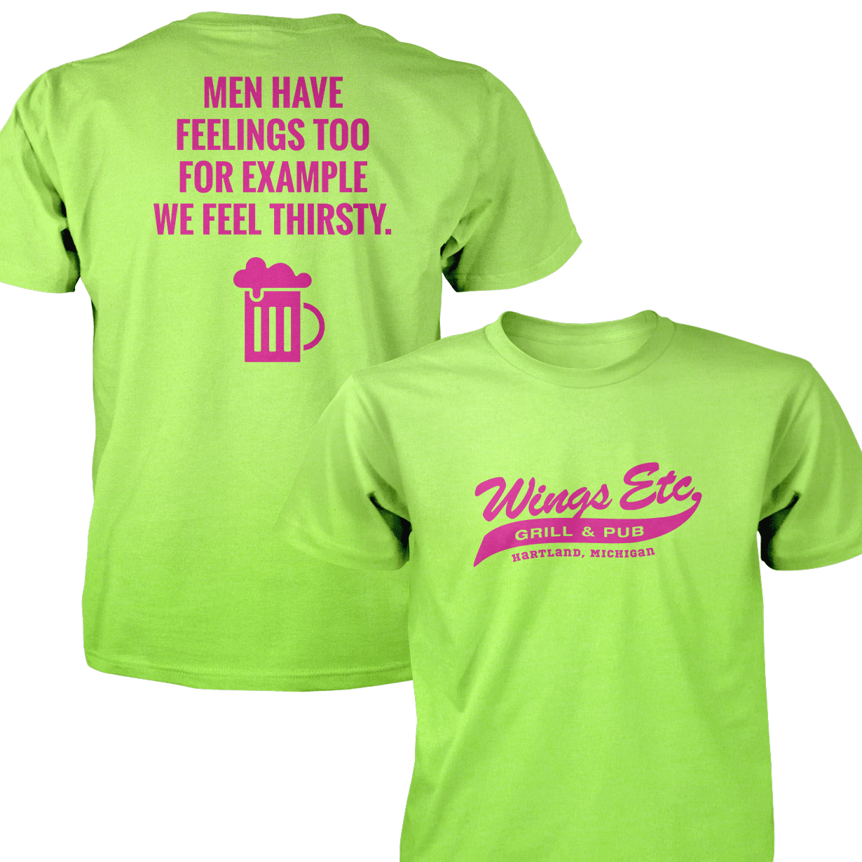 Wings Etc. Men Have Feelings Too - Next Level Premium Cvc Crew T-Shirt - Howell Michigan