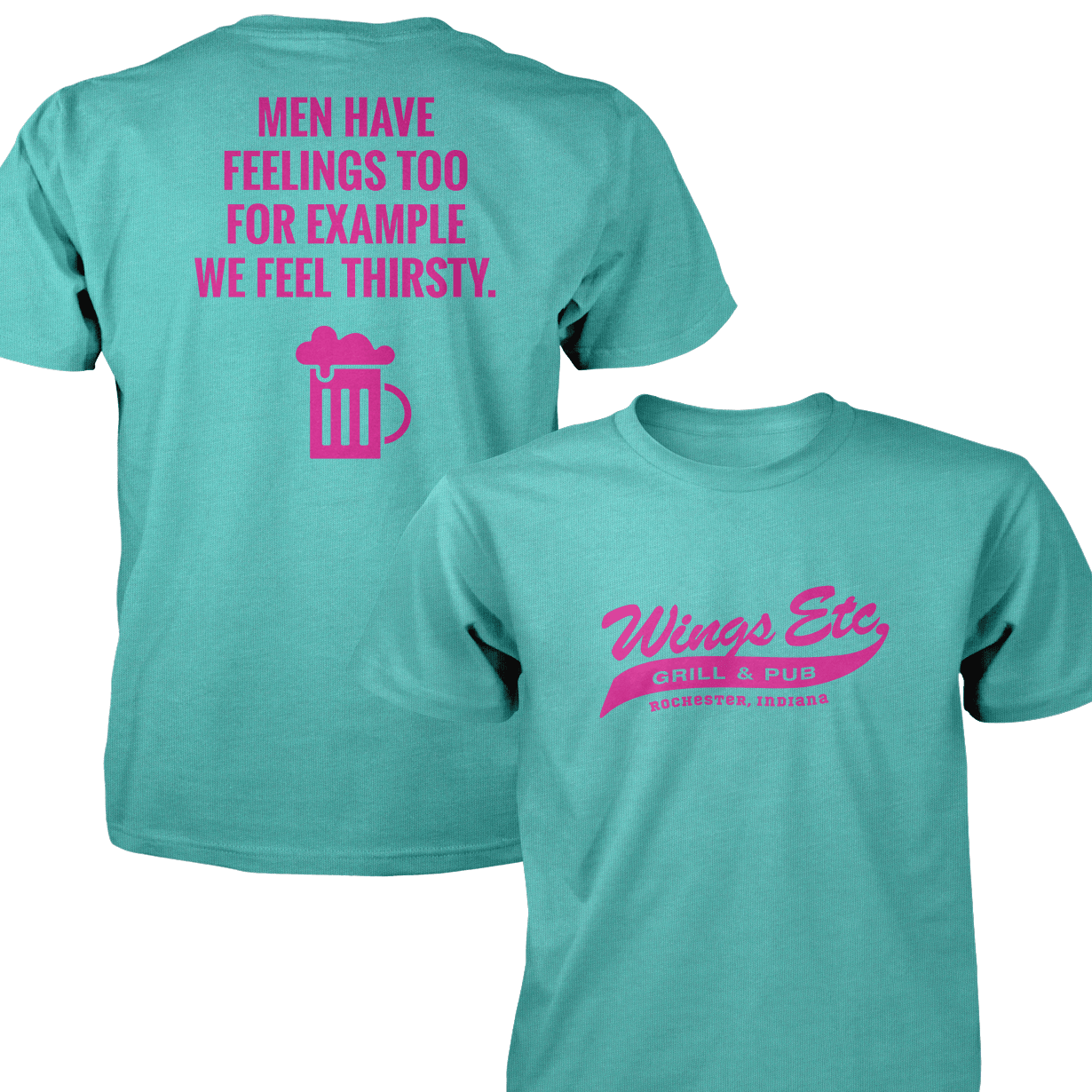 Wings Etc. Men Have Feelings Too - Next Level Premium Cvc Crew T-Shirt - Rochester Indiana