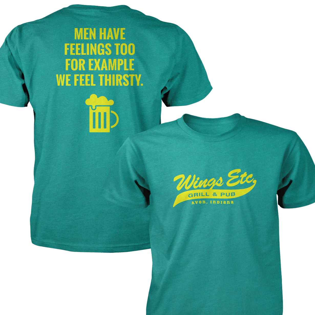 Wings Etc. Men Have Feelings Too - Next Level Premium Cvc Crew T-Shirt - Avon Indiana