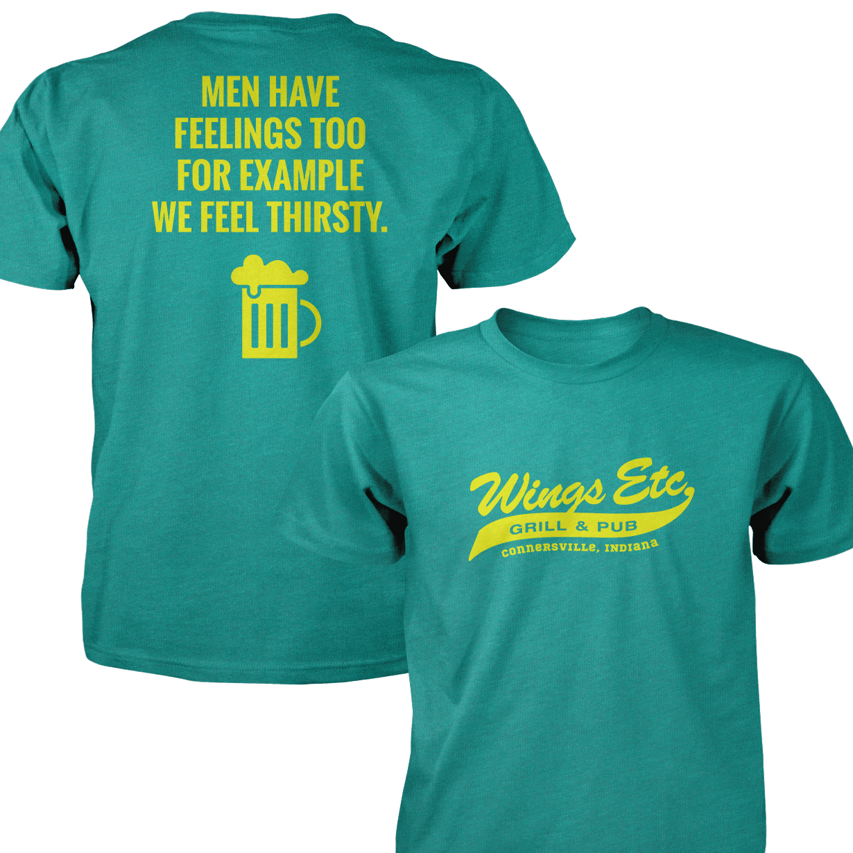 Wings Etc. Men Have Feelings Too - Next Level Premium Cvc Crew T-Shirt - Connersville Indiana