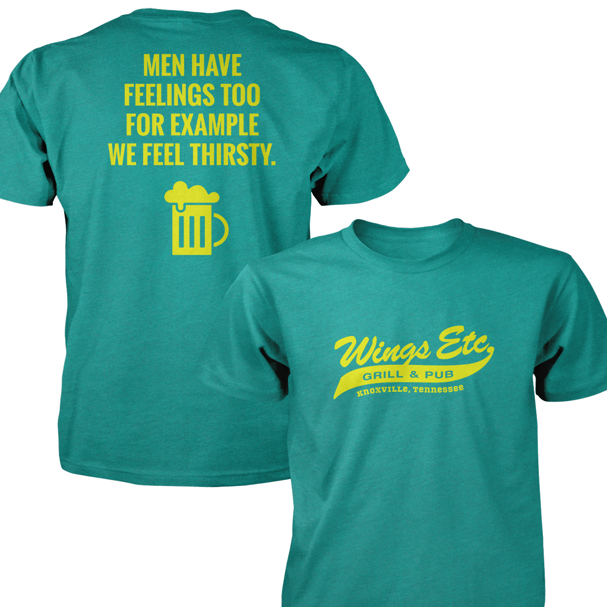 Wings Etc. Men Have Feelings Too - Next Level Premium Cvc Crew T-Shirt - Knoxville Tennessee