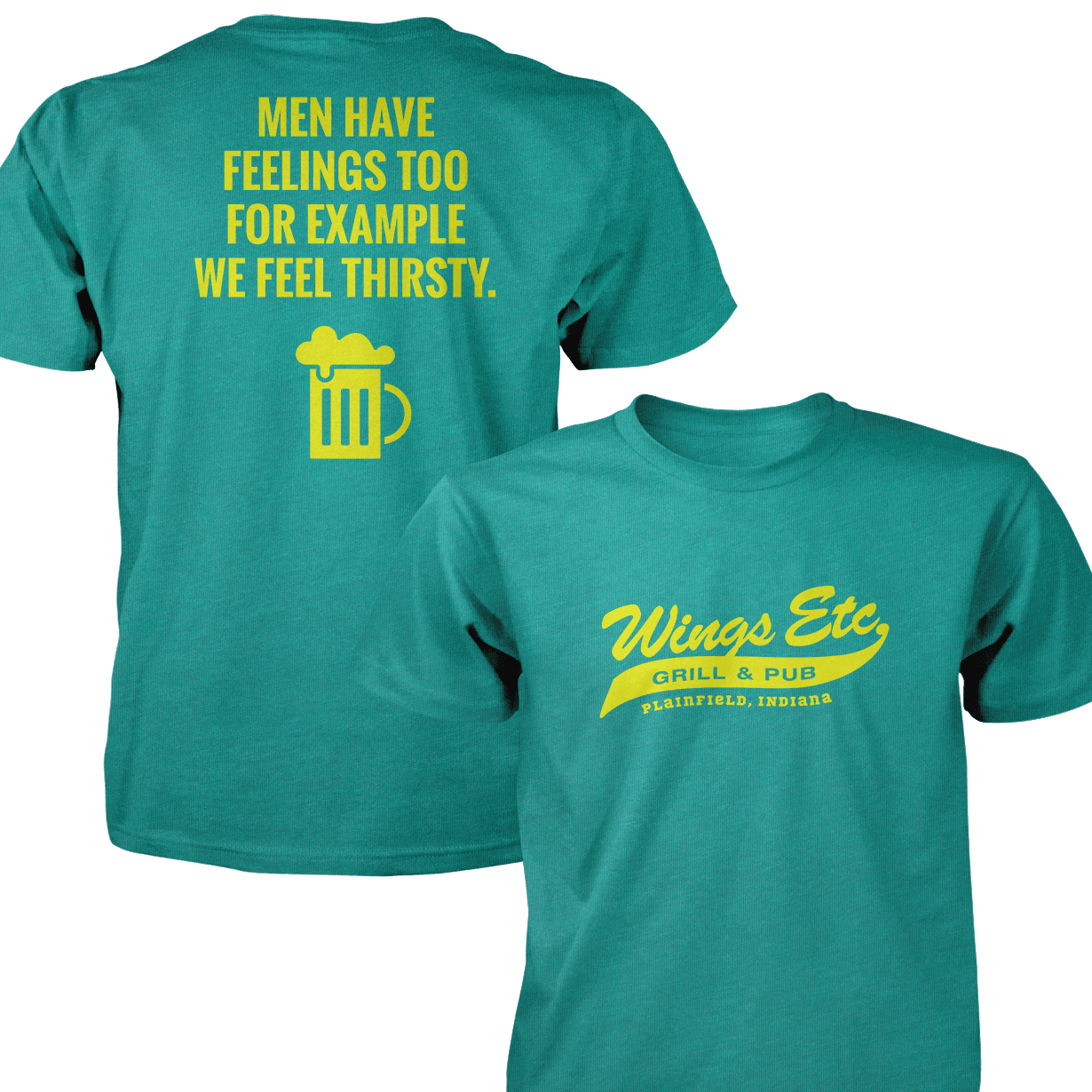 Wings Etc. Men Have Feelings Too - Next Level Premium Cvc Crew T-Shirt - Plainfield Indiana