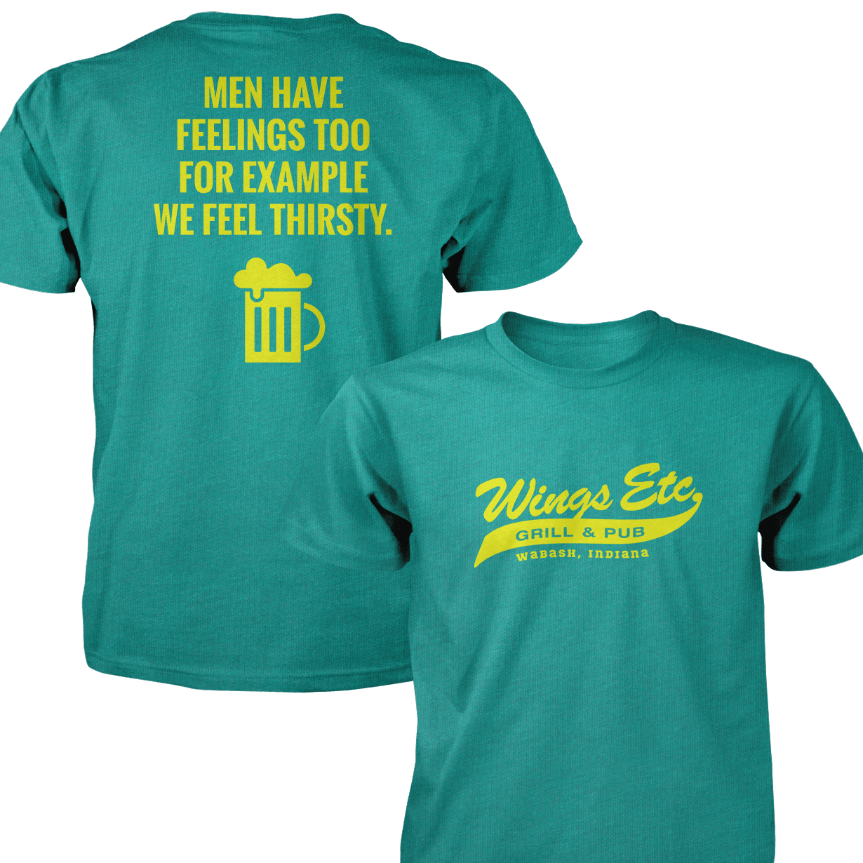 Wings Etc. Men Have Feelings Too - Next Level Premium Cvc Crew T-Shirt - Wabash Indiana