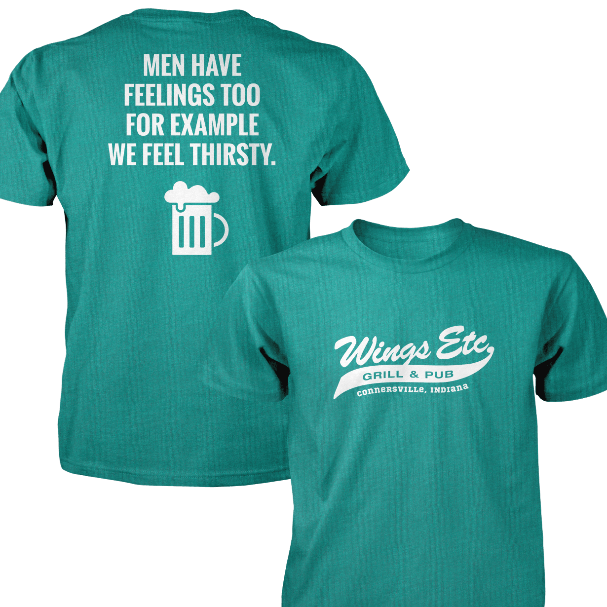 Wings Etc. Men Have Feelings Too - Next Level Premium Cvc Crew T-Shirt - Connersville Indiana
