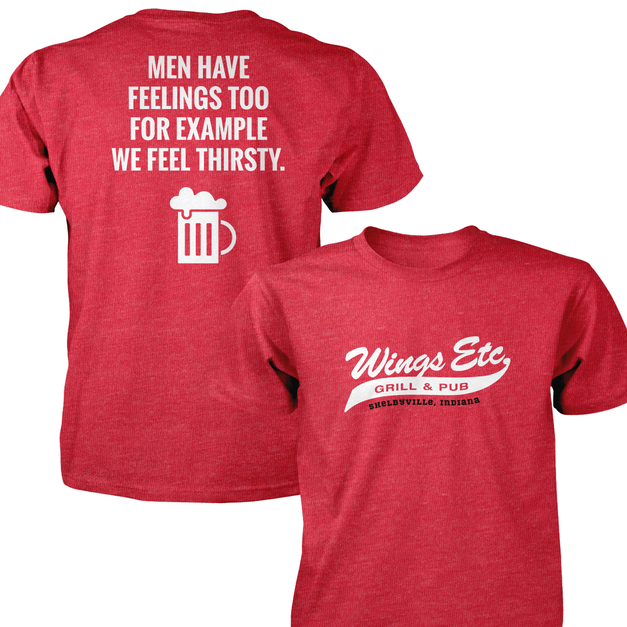 Wings Etc. Men Have Feelings Too - Next Level Premium Cvc Crew T-Shirt - Shelbyville Indiana
