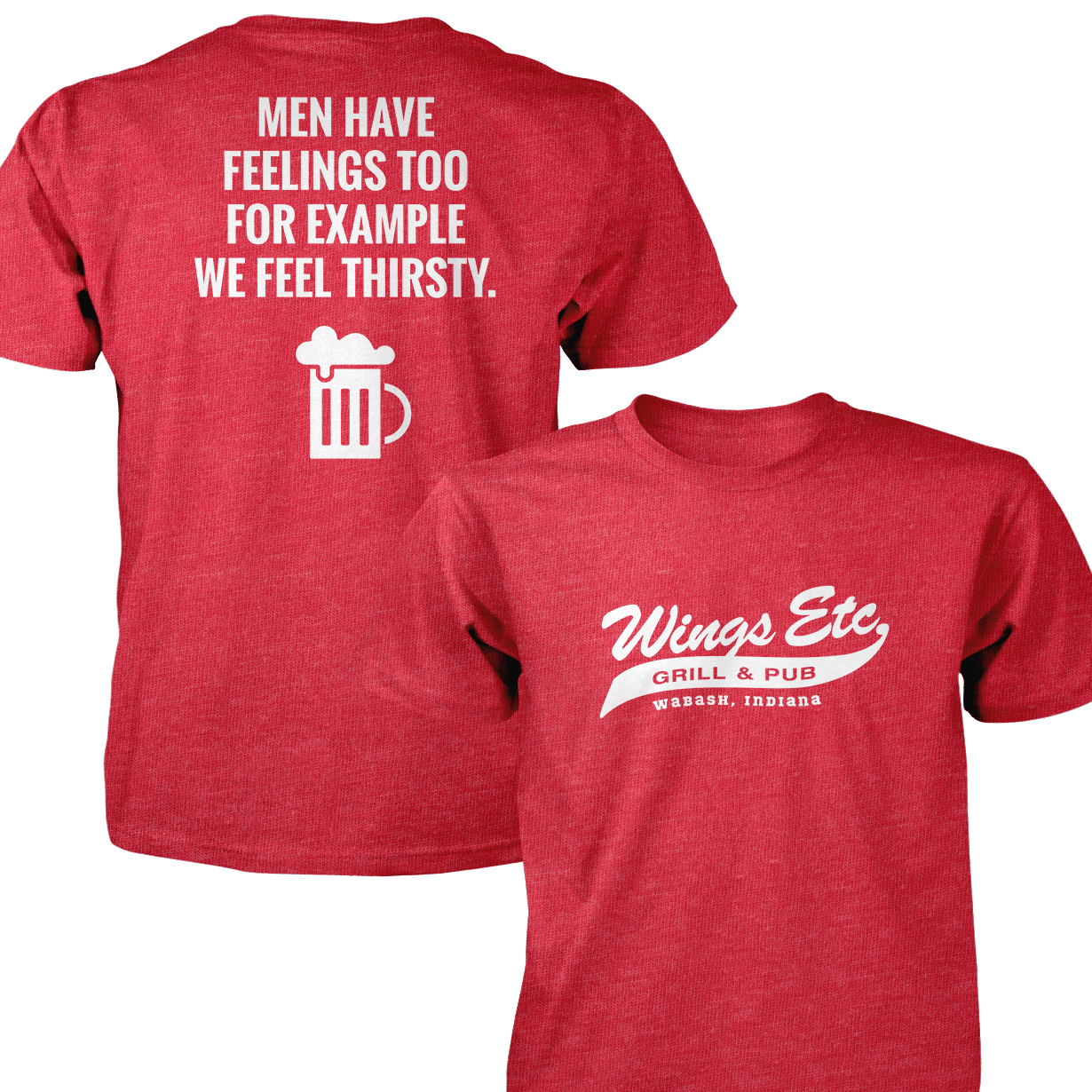 Wings Etc. Men Have Feelings Too - Next Level Premium Cvc Crew T-Shirt - Wabash Indiana
