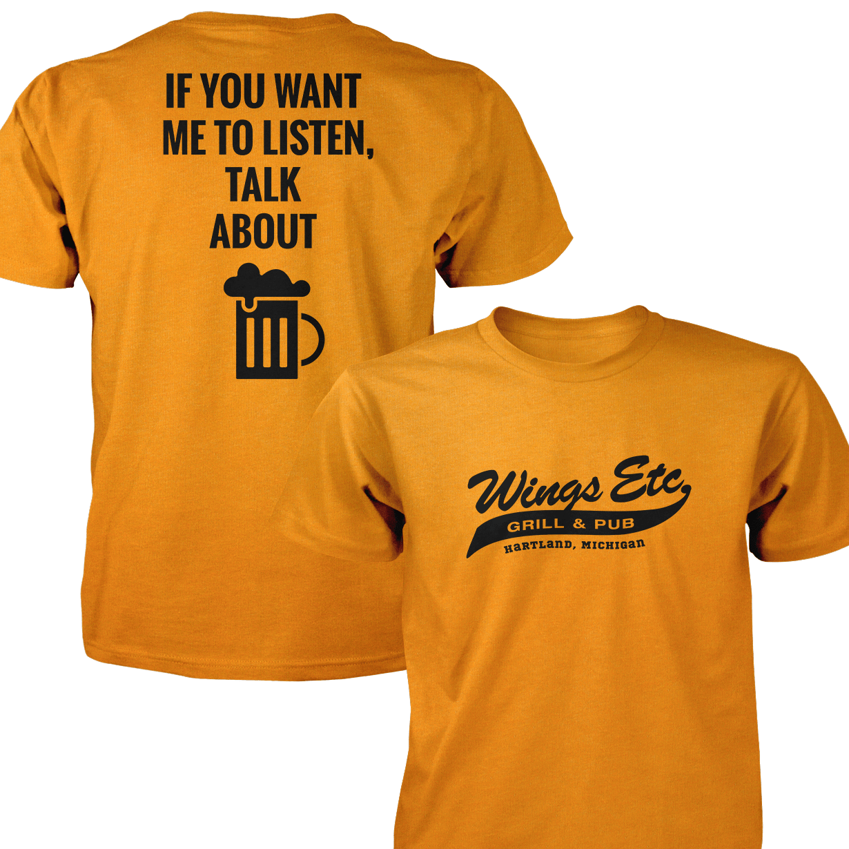 Wings Etc. Talk About Beer - Next Level Premium Cvc Crew T-Shirt - Howell Michigan
