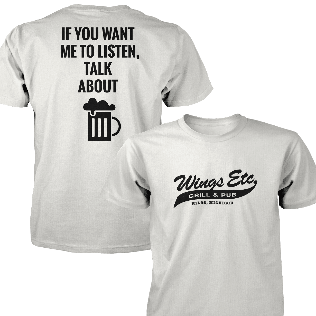 Wings Etc. Talk About Beer - Next Level Premium Cvc Crew T-Shirt - Niles Michigan