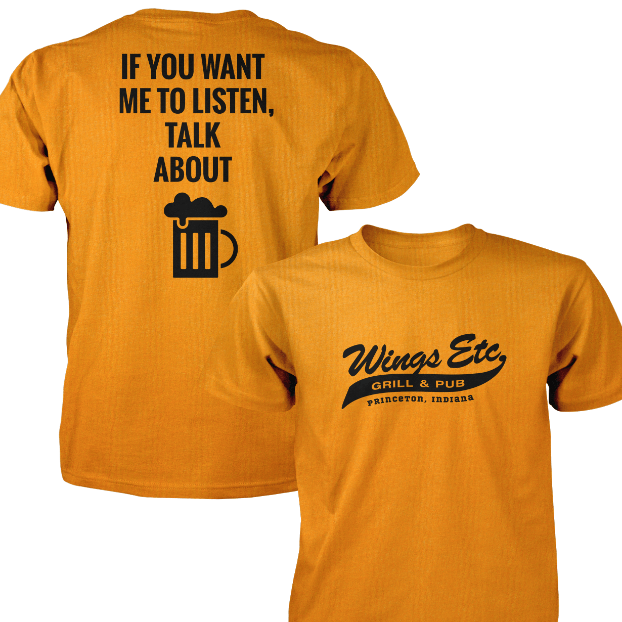 Wings Etc. Talk About Beer - Next Level Premium Cvc Crew T-Shirt - Princeton Indiana