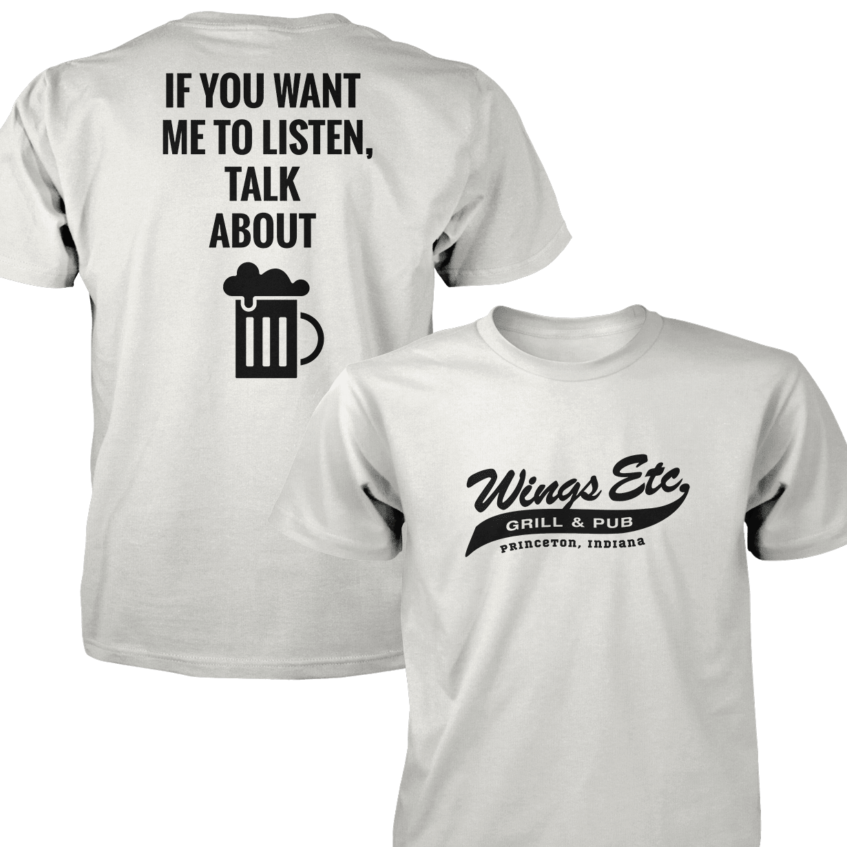 Wings Etc. Talk About Beer - Next Level Premium Cvc Crew T-Shirt - Princeton Indiana