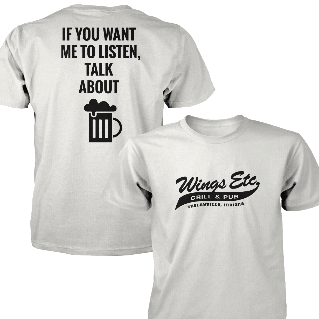 Wings Etc. Talk About Beer - Next Level Premium Cvc Crew T-Shirt - Shelbyville Indiana