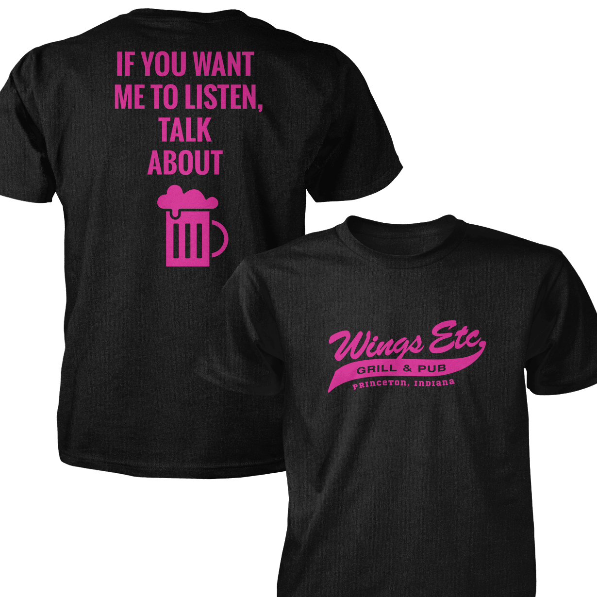 Wings Etc. Talk About Beer - Next Level Premium Cvc Crew T-Shirt - Princeton Indiana