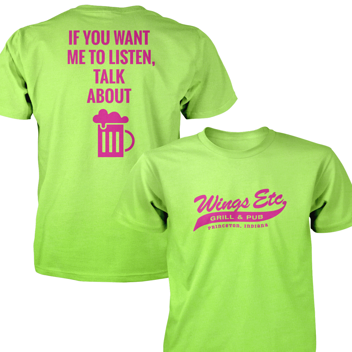 Wings Etc. Talk About Beer - Next Level Premium Cvc Crew T-Shirt - Princeton Indiana