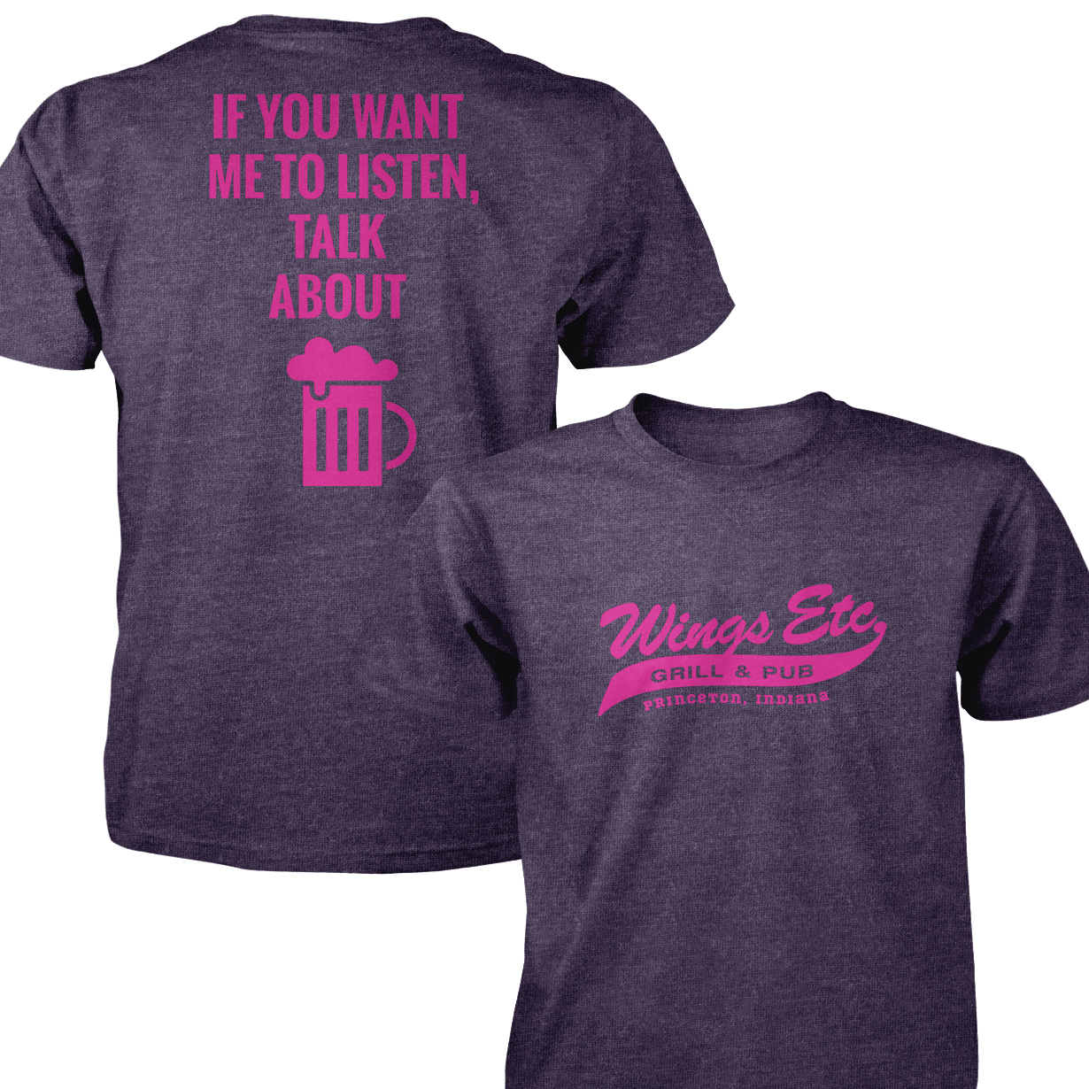 Wings Etc. Talk About Beer - Next Level Premium Cvc Crew T-Shirt - Princeton Indiana