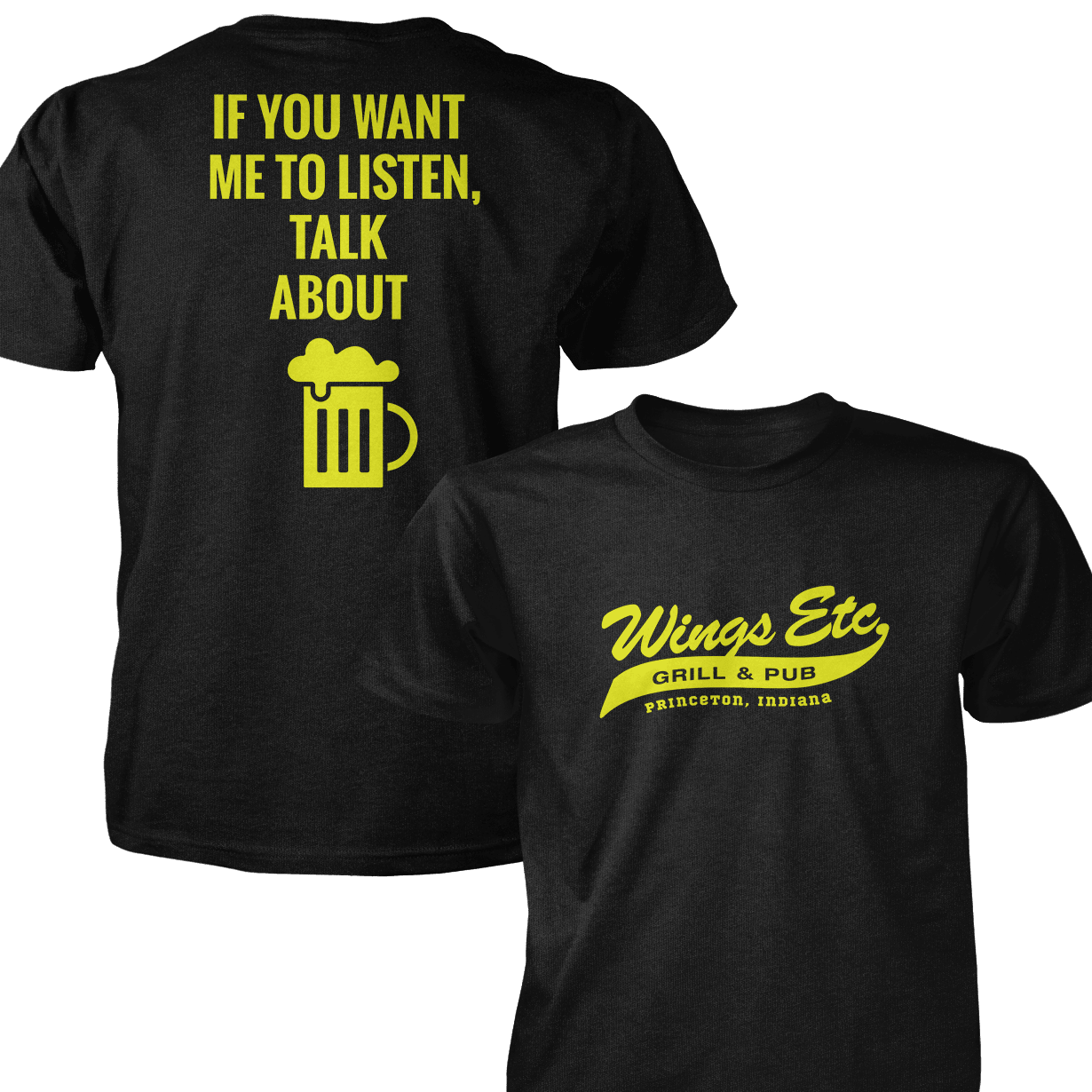 Wings Etc. Talk About Beer - Next Level Premium Cvc Crew T-Shirt - Princeton Indiana