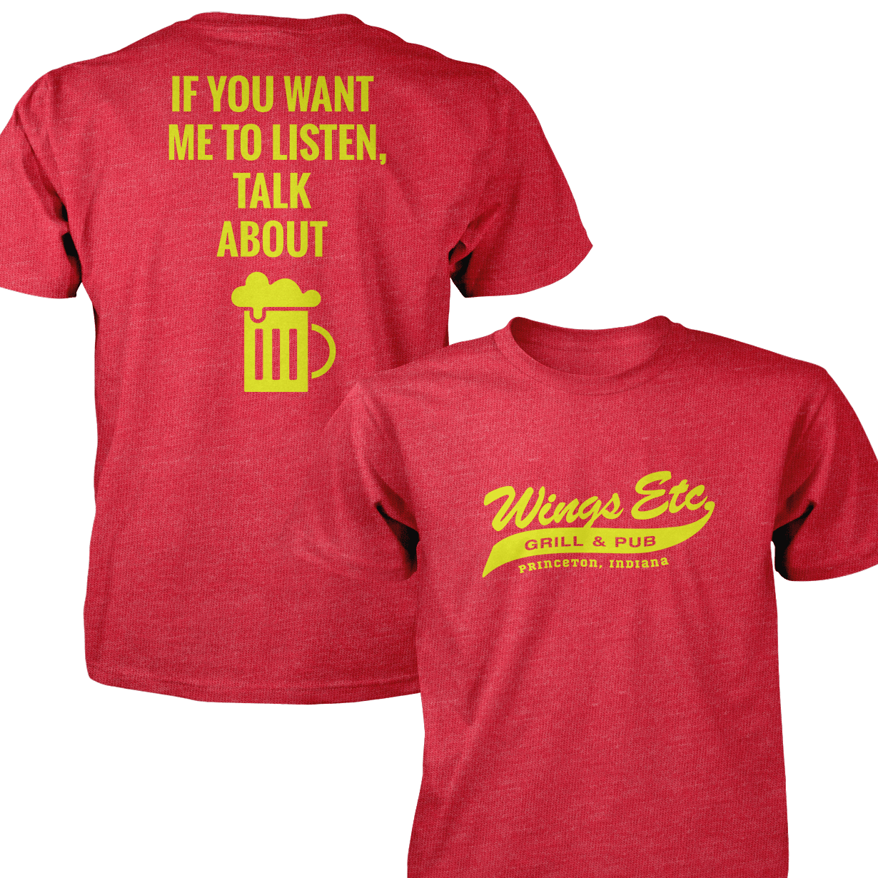 Wings Etc. Talk About Beer - Next Level Premium Cvc Crew T-Shirt - Princeton Indiana