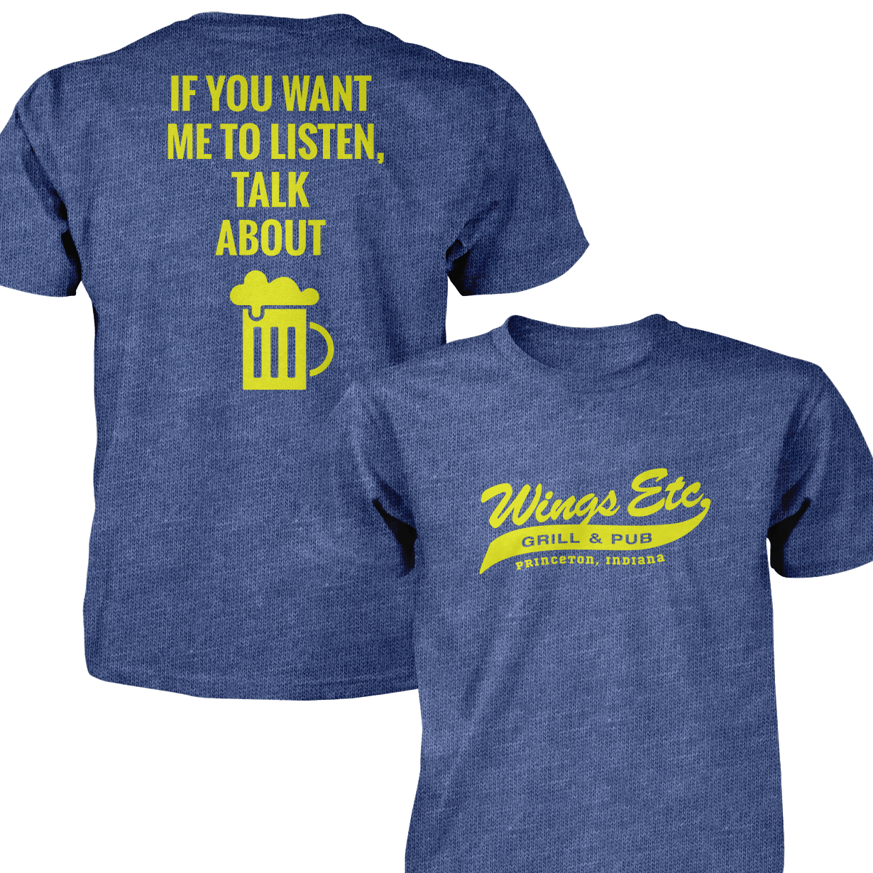 Wings Etc. Talk About Beer - Next Level Premium Cvc Crew T-Shirt - Princeton Indiana
