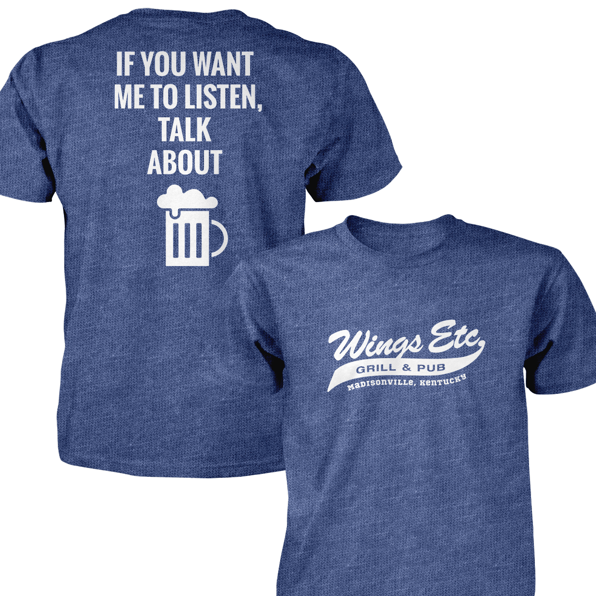 Wings Etc. Talk About Beer - Next Level Premium Cvc Crew T-Shirt - Madisonville Kentucky