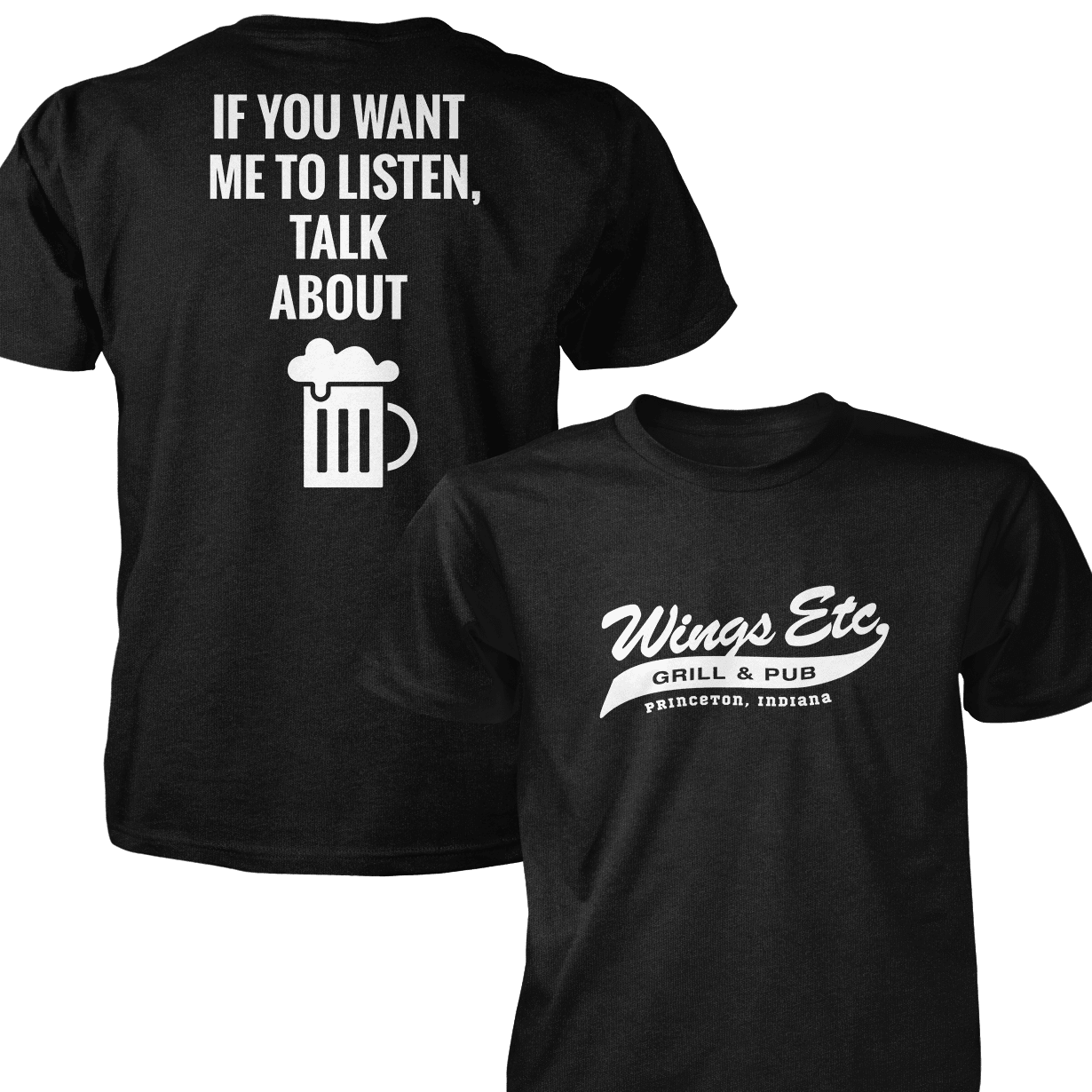Wings Etc. Talk About Beer - Next Level Premium Cvc Crew T-Shirt - Princeton Indiana