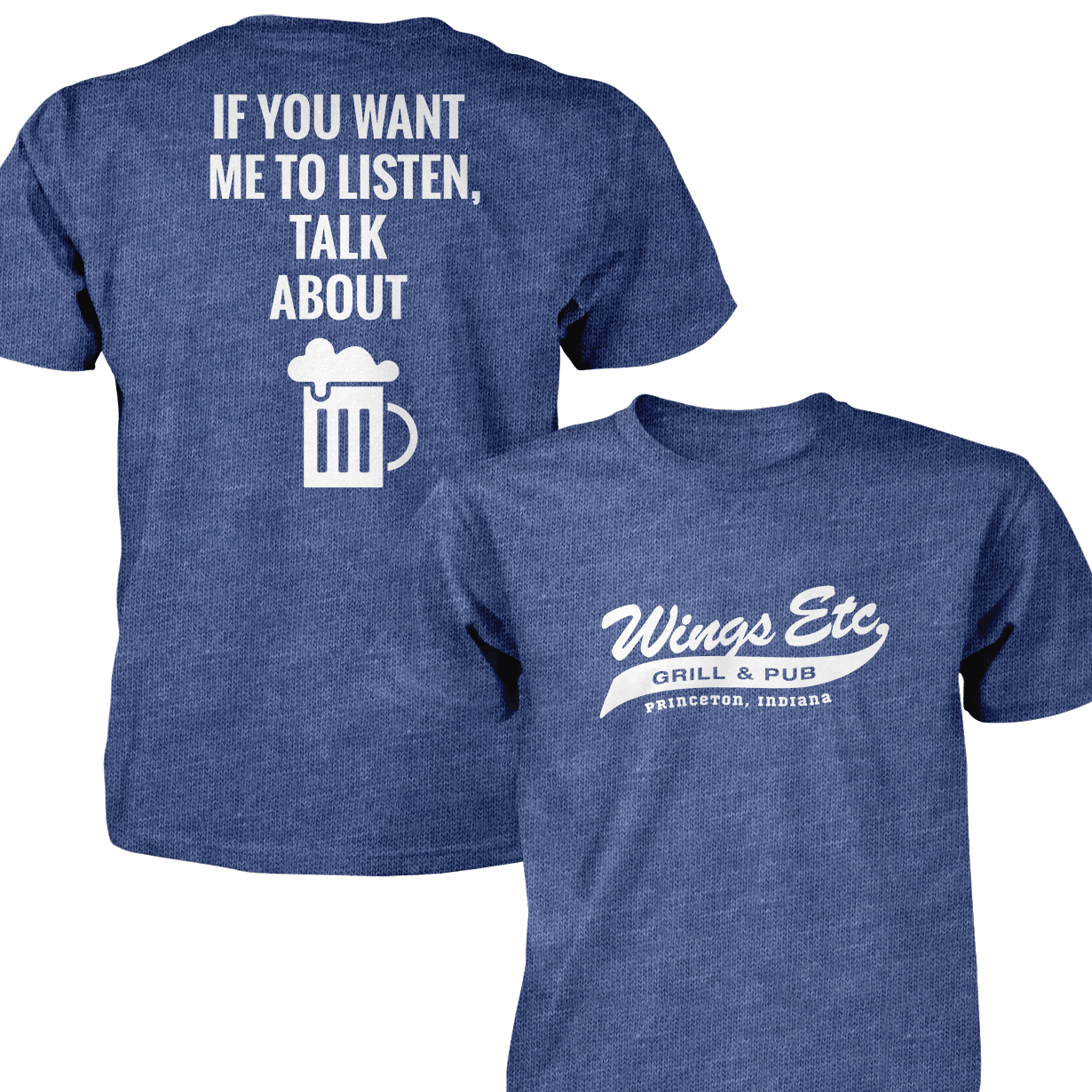 Wings Etc. Talk About Beer - Next Level Premium Cvc Crew T-Shirt - Princeton Indiana