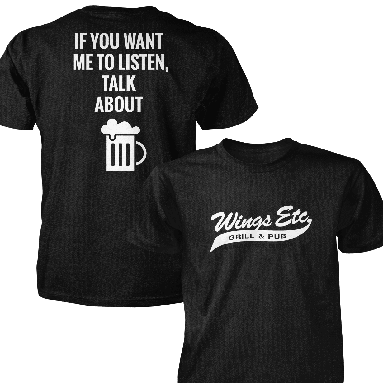 Wings Etc. Talk About Beer - Next Level Premium Cvc Crew T-Shirt - Shelbyville Indiana