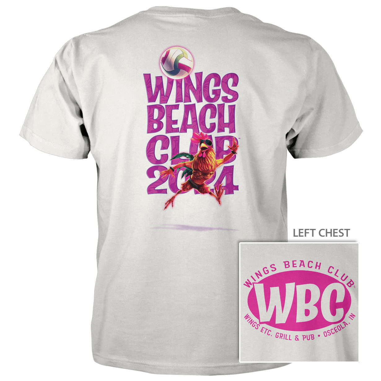 Wings Beach Club (Oval) - Next Level Premium Cvc Crew T-Shirt