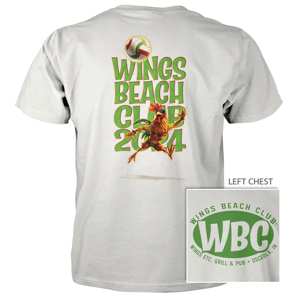 Wings Beach Club (Oval) - Next Level Premium Cvc Crew T-Shirt