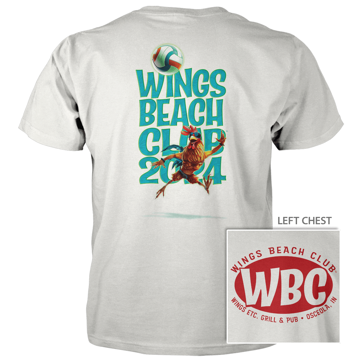 Wings Beach Club (Oval) - Next Level Premium Cvc Crew T-Shirt