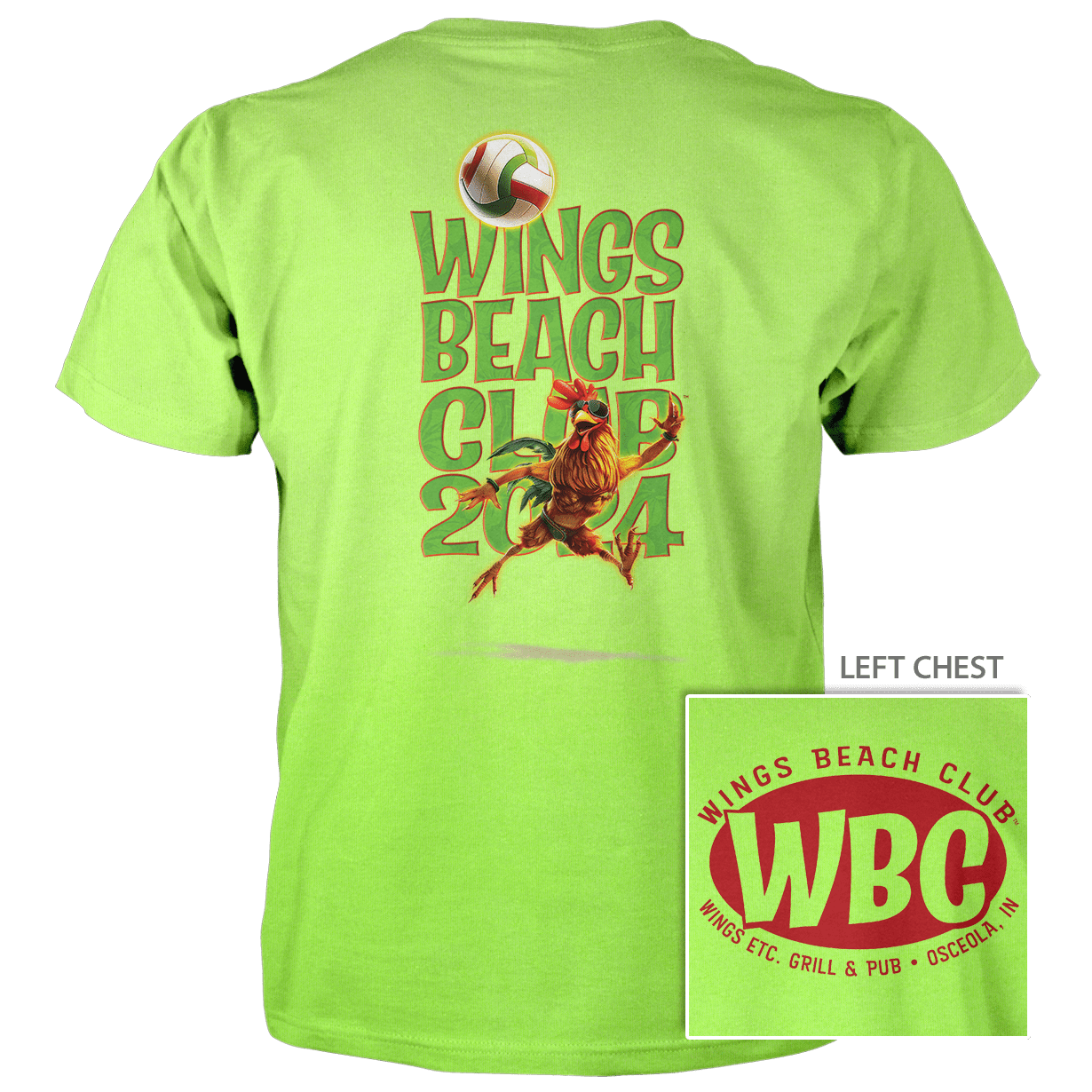 Wings Beach Club (Oval) - Next Level Premium Cvc Crew T-Shirt