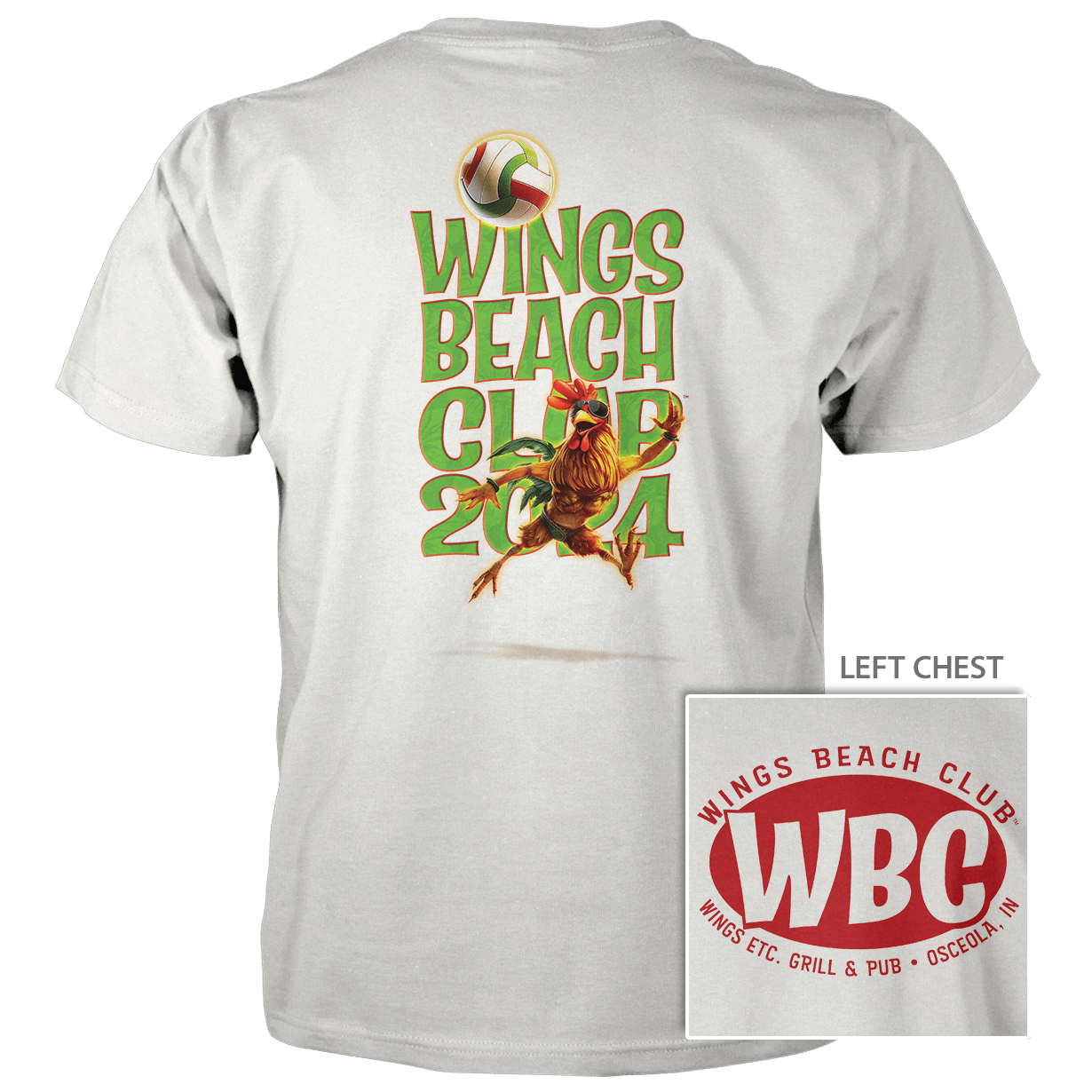 Wings Beach Club (Oval) - Next Level Premium Cvc Crew T-Shirt