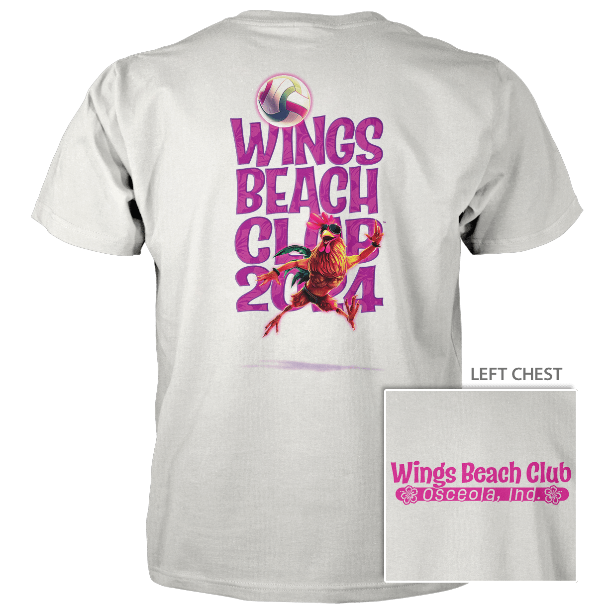 Wings Beach Club (Linear) - Next Level Premium Cvc Crew T-Shirt