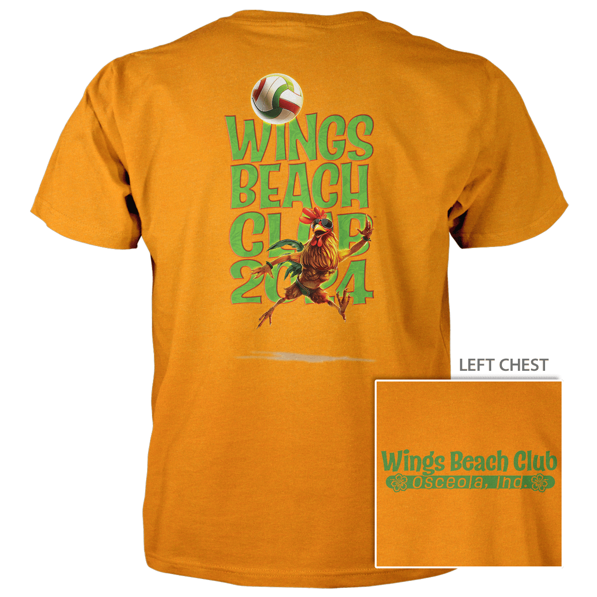 Wings Beach Club (Linear) - Next Level Premium Cvc Crew T-Shirt