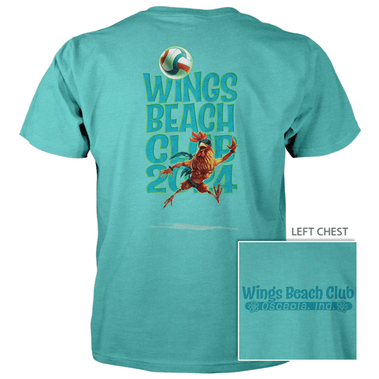 Wings Beach Club (Linear) - Next Level Premium Cvc Crew T-Shirt
