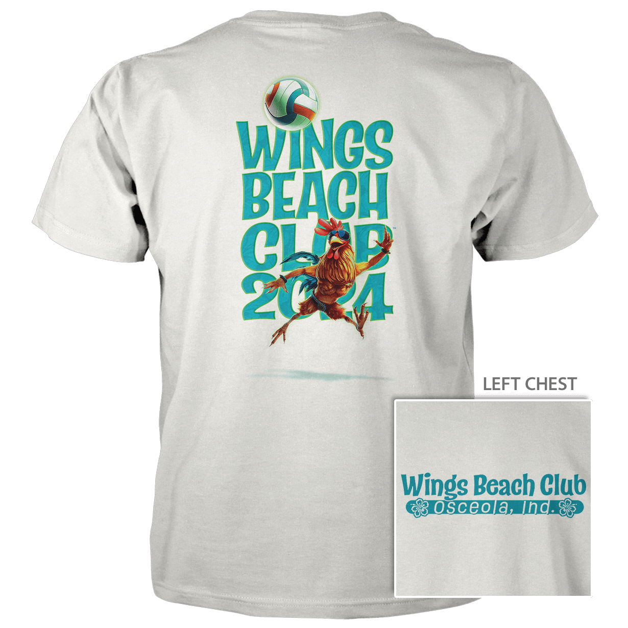 Wings Beach Club (Linear) - Next Level Premium Cvc Crew T-Shirt