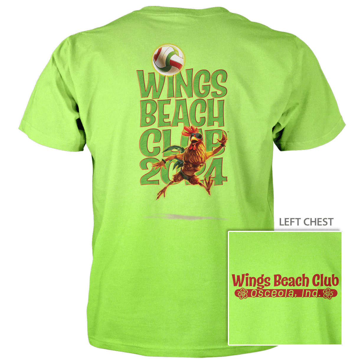 Wings Beach Club (Linear) - Next Level Premium Cvc Crew T-Shirt