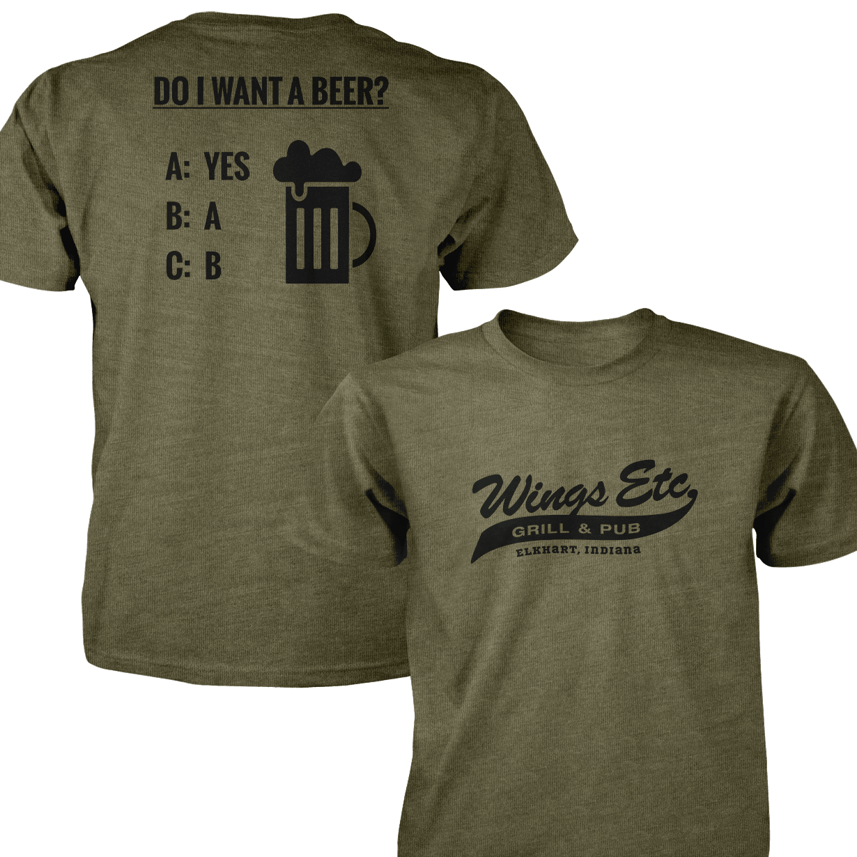 Wings Etc. Do I Want A Beer? - Next Level Premium Cvc Crew T-Shirt - Dunlap Indiana