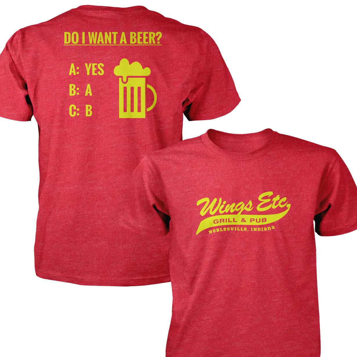 Wings Etc. Do I Want A Beer? - Next Level Premium Cvc Crew T-Shirt - Noblesville Indiana